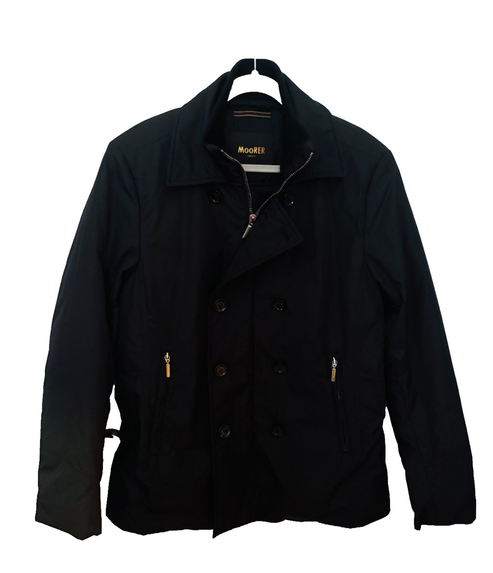 MooRER Verona BLACK Luxury Down Filled Coat Made in Italy Size Tag 52 US LARGE